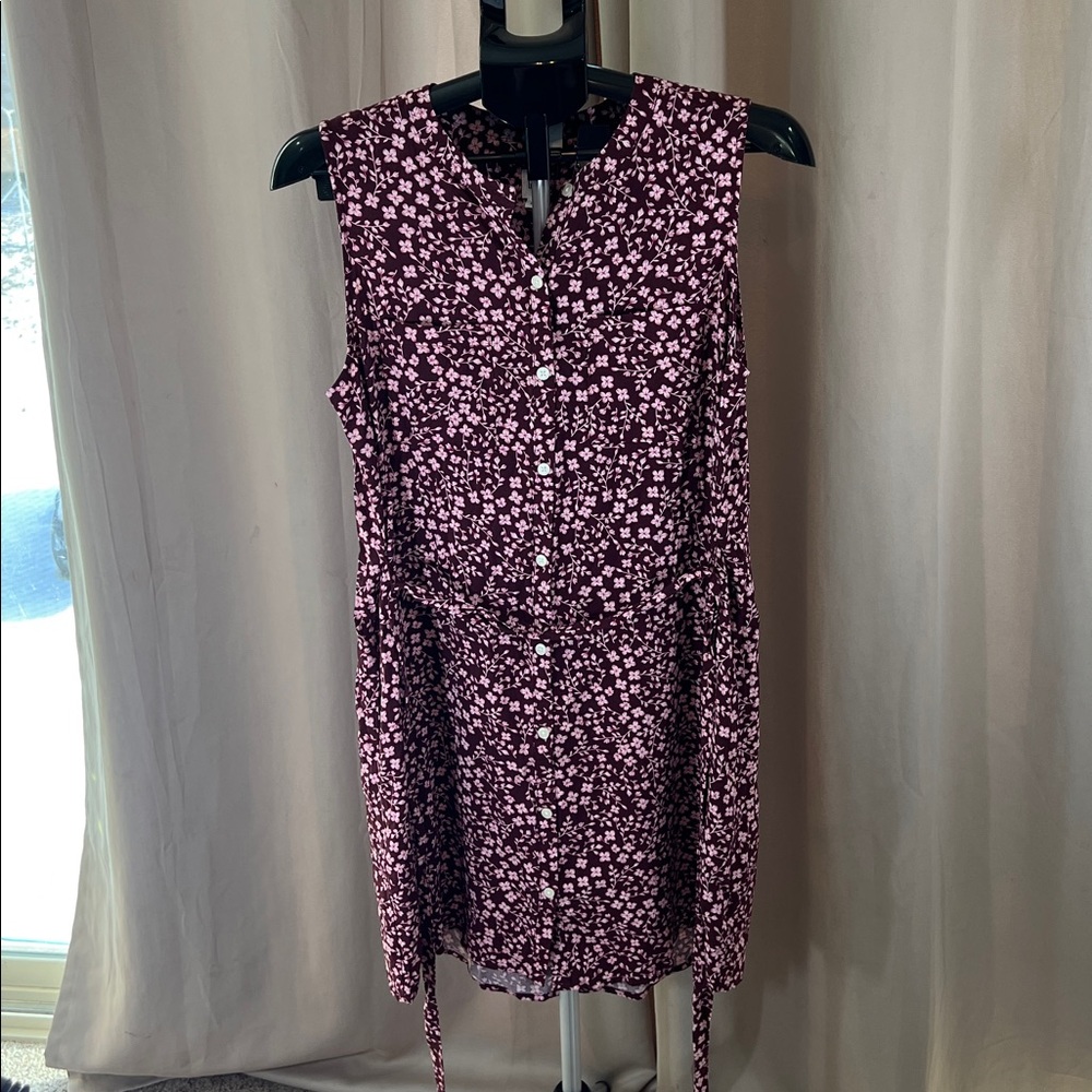 GAP Sleeveless Floral Mini Dress - Black and Pink